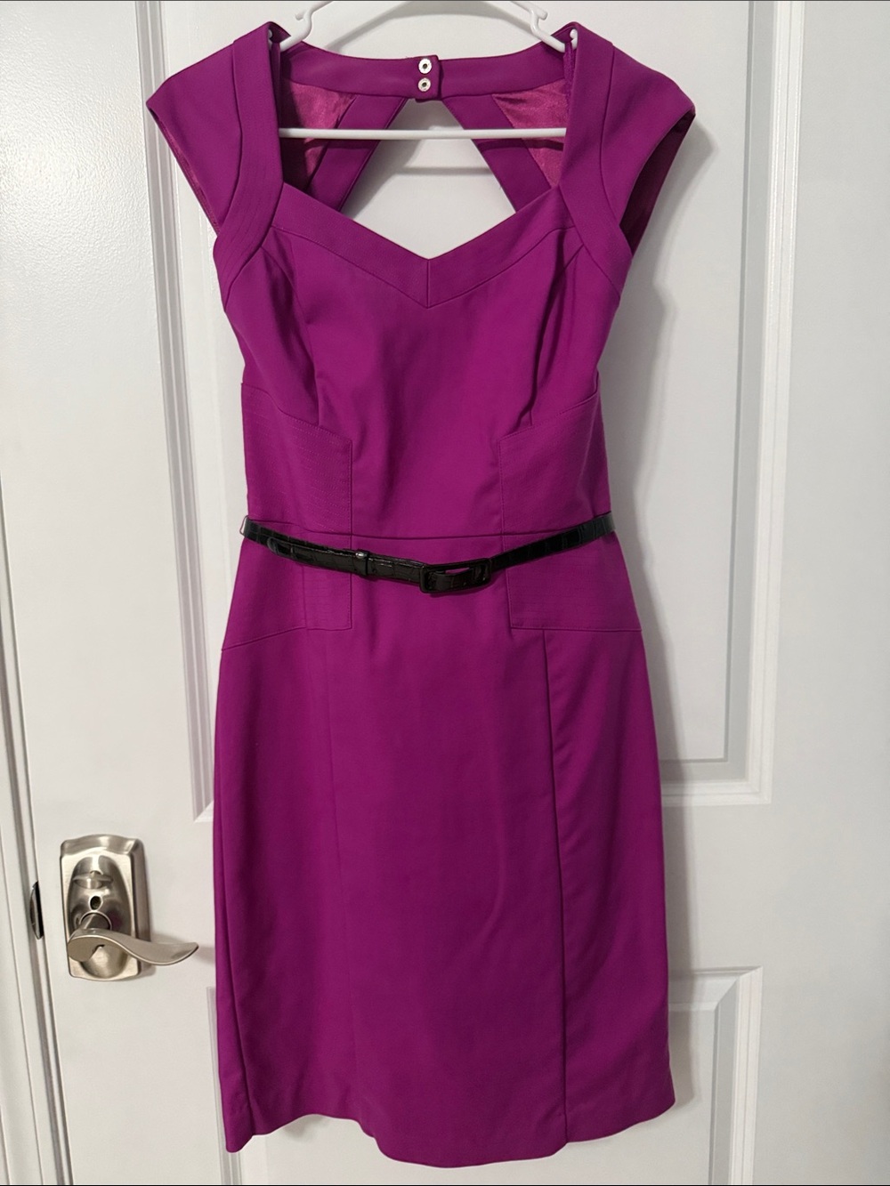 White House/Black Market plum stealth dress fully lined